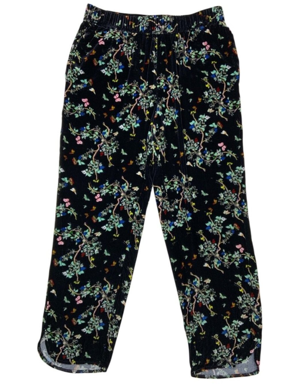 Zadig & Voltaire Poppy Velvet Blossom Pants 38 US M Noir Floral